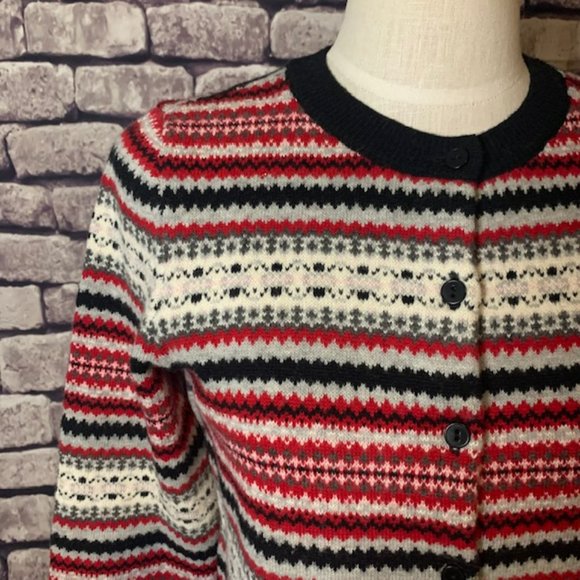Talbots Fair Isle Cardigan Size MP - Picture 2 of 9